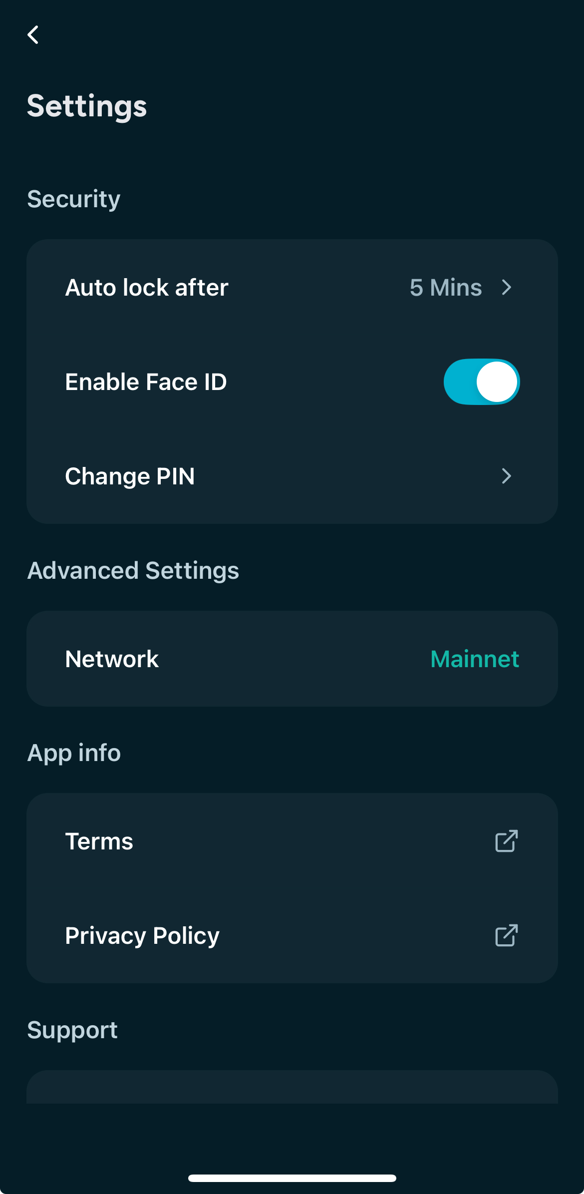 Screenshot of Kastle settings Page