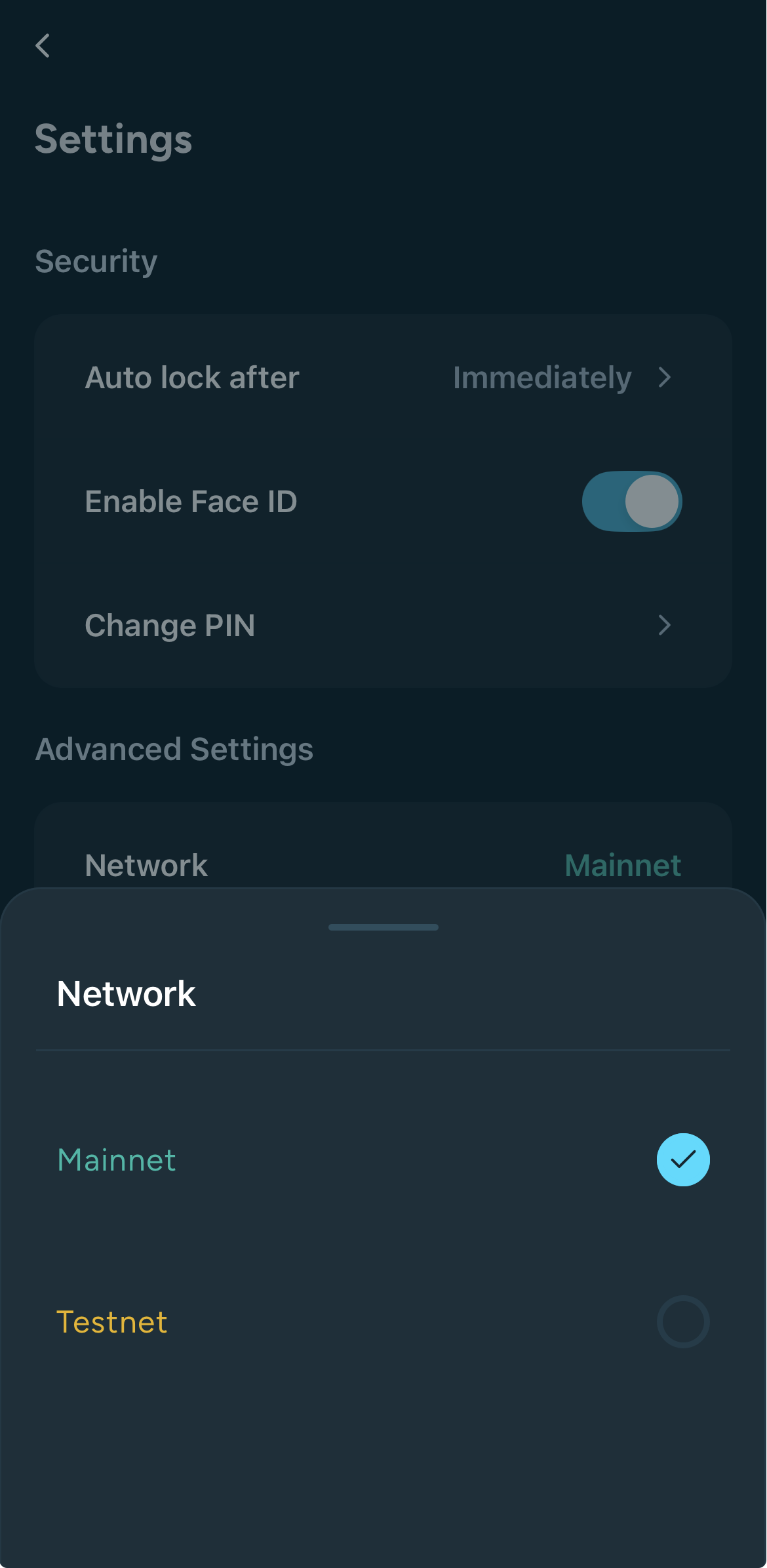 Screenshot of Kastle switch network setting Page